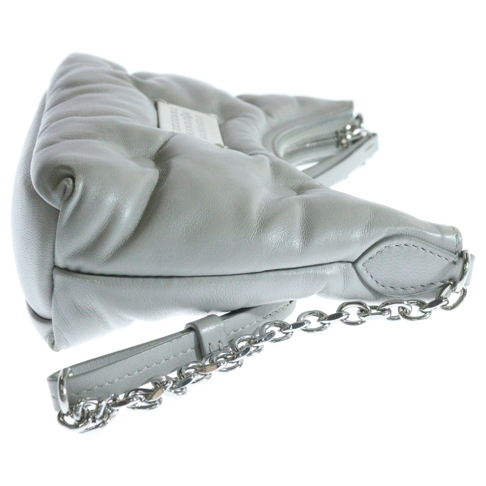 Maison Margiela 11(メゾンマルジェラ11) グラムスラム ホーボー スモール ワンショルダーバッグ ハンドバッグ チェーンバッグ シルバー金具 グレー ナッパレザー SB3WG0024