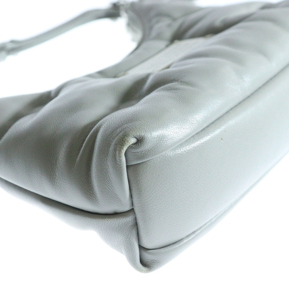 Maison Margiela 11(メゾンマルジェラ11) グラムスラム ホーボー スモール ワンショルダーバッグ ハンドバッグ チェーンバッグ シルバー金具 グレー ナッパレザー SB3WG0024