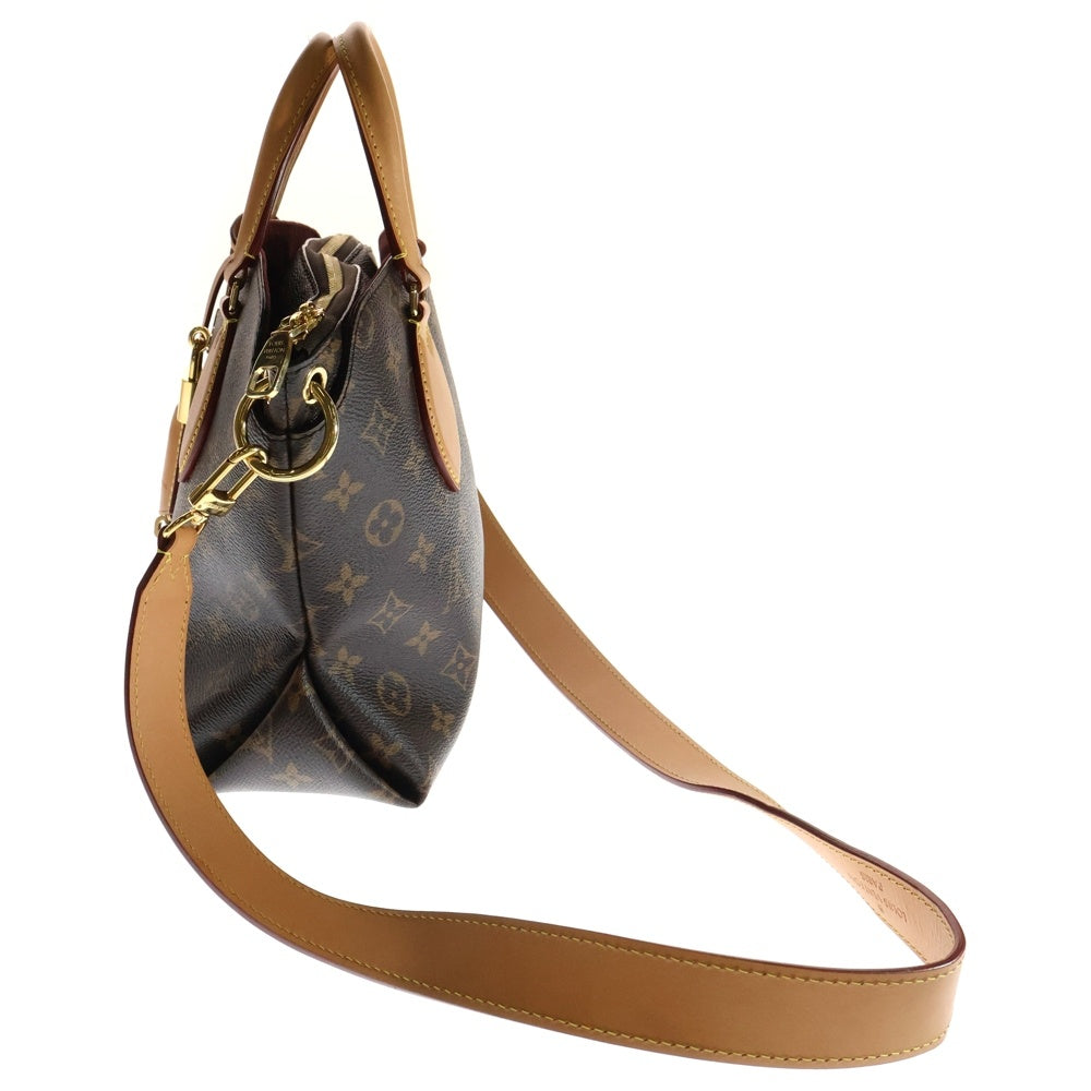 LOUIS VUITTON(ルイヴィトン) モノグラム フラワージップドトートPM 2WAY レザーハンドバッグ ショルダーバッグ ブラウン