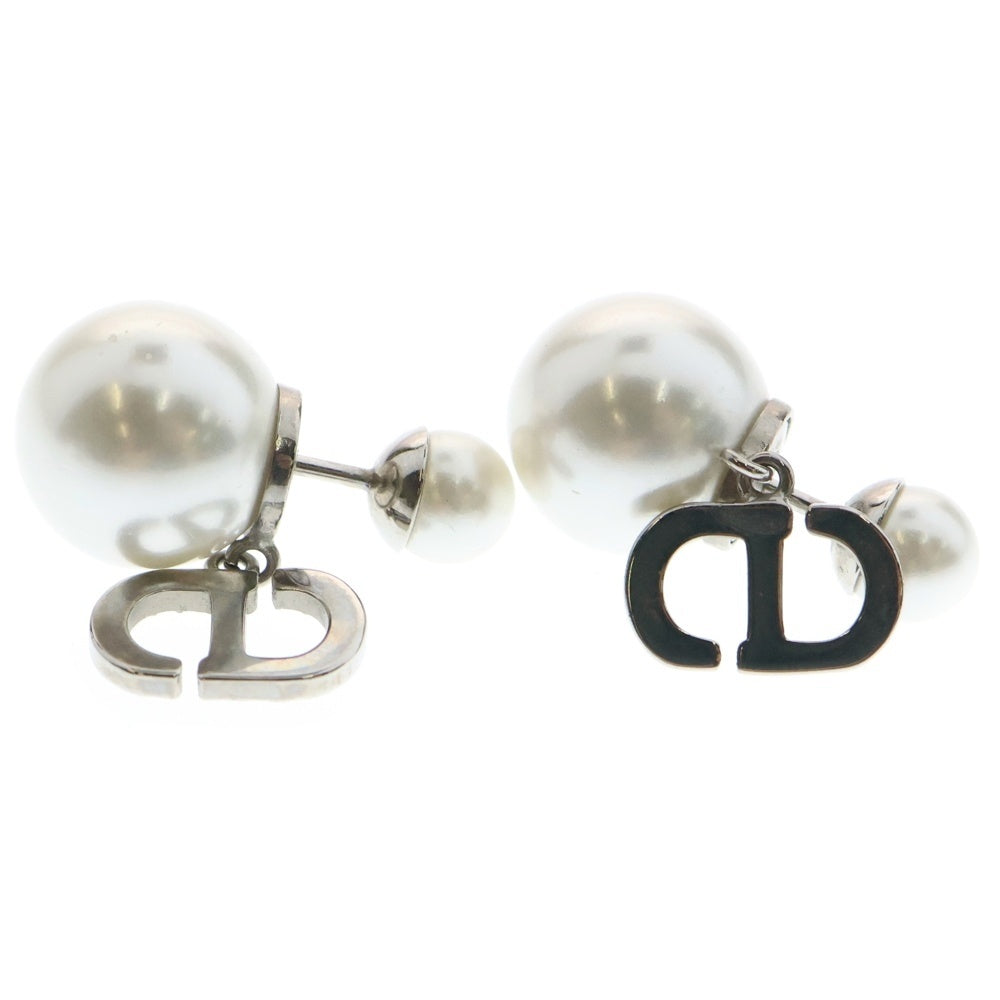 Christian Dior(クリスチャンディオール) CDシグネチャー トライバル ピアス フェイクパール ラインストーン シルバー メタル