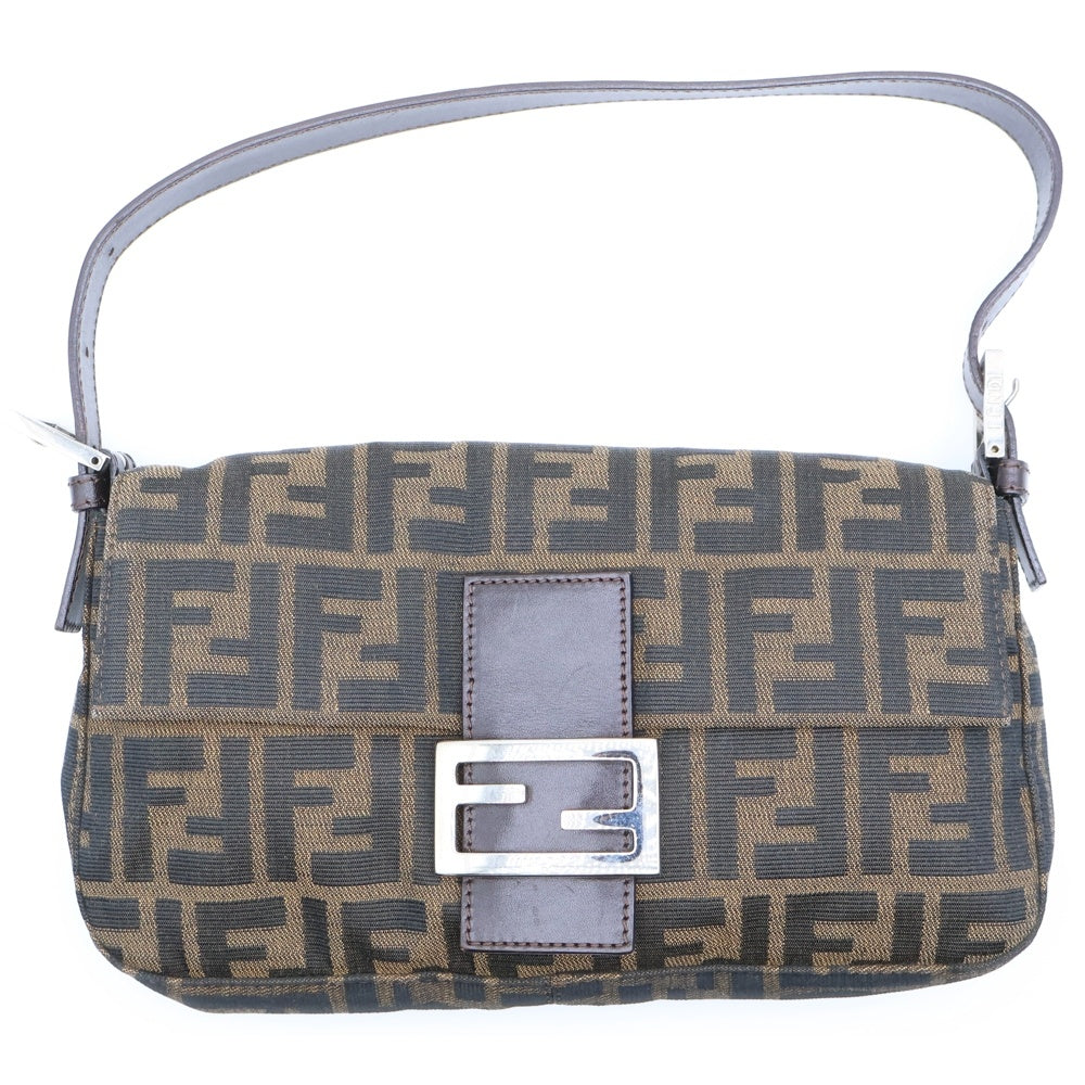 FENDI(フェンディ) ズッカ マンマバケット ワンショルダーバッグ ブラウン キャンバス×レザー 26424