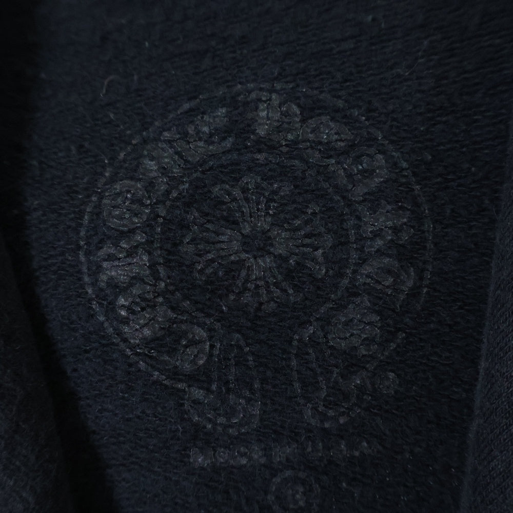CHROME HEARTS(クロムハーツ) SWTSHRT PLVR バックホースシュー 袖フローラルクロス プルオーバーパーカー 長袖パーカー ブラック