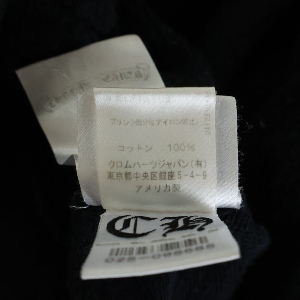 CHROME HEARTS(クロムハーツ) SWTSHRT PLVR バックホースシュー 袖フローラルクロス プルオーバーパーカー 長袖パーカー ブラック