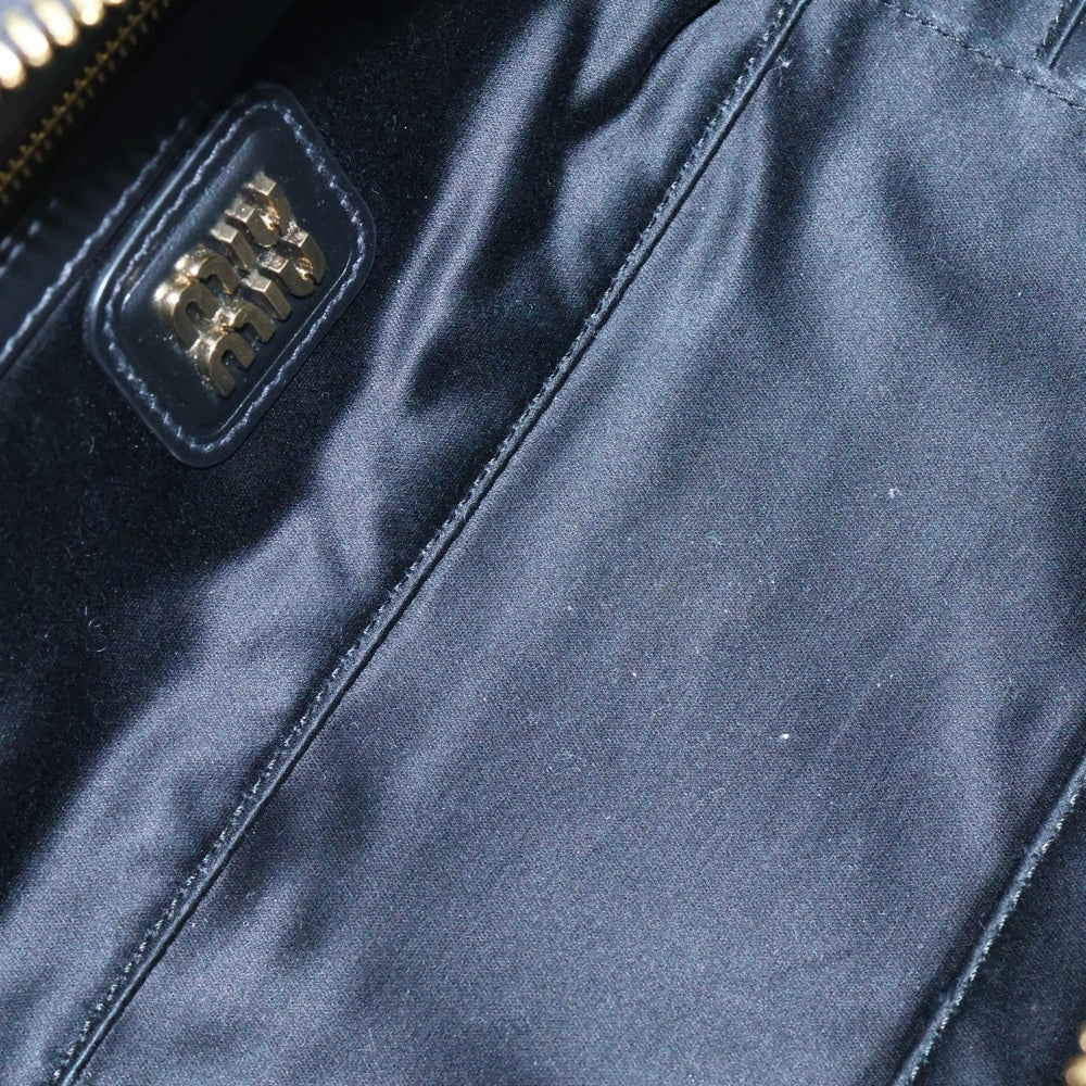 miumiu(ミュウミュウ) アルカディ 2WAYハンドバッグ ショルダーバッグ ミニバッグ ブラック ゴールド金具 レザー 5BB148