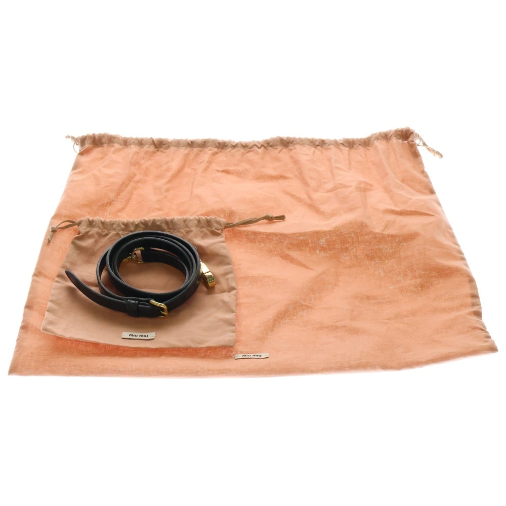 miumiu(ミュウミュウ) アルカディ 2WAYハンドバッグ ショルダーバッグ ミニバッグ ブラック ゴールド金具 レザー 5BB148