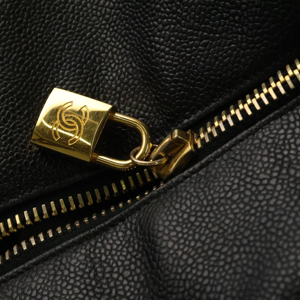 CHANEL(シャネル) ココマーク キャビアスキン レザー 2WAY ハンド ショルダー ボストンバッグ ゴールド金具 ブラック