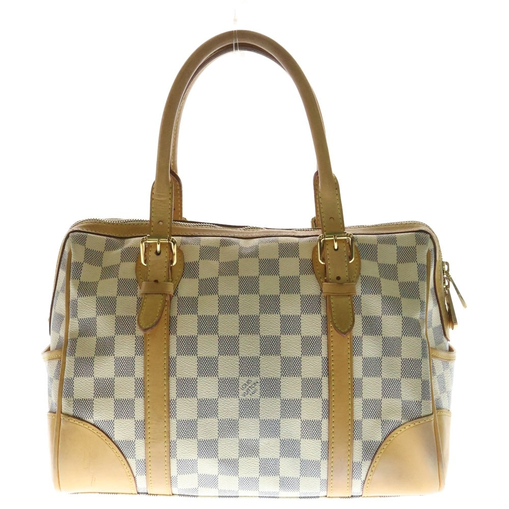 LOUIS VUITTON(ルイヴィトン) ダミエアズール バークレー ハンドバッグ ミニボストンバッグ アイボリー×ブラウン ゴールド金具 レザー×PVC N52001