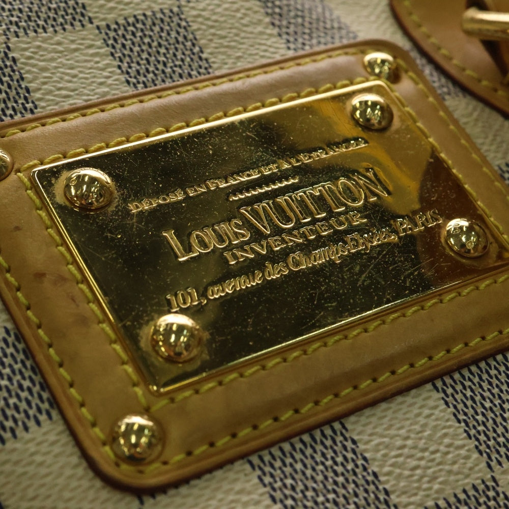 LOUIS VUITTON(ルイヴィトン) ダミエアズール バークレー ハンドバッグ ミニボストンバッグ アイボリー×ブラウン ゴールド金具 レザー×PVC N52001