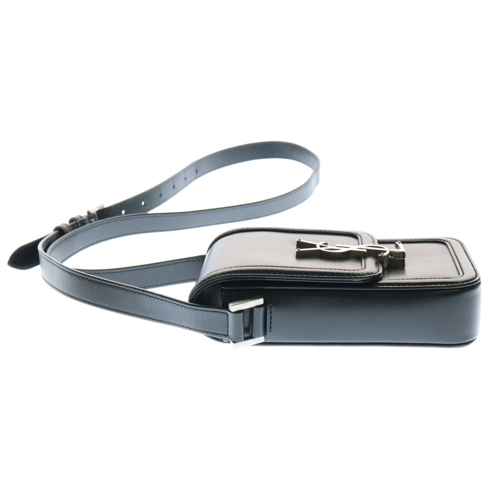 SAINT LAURENT PARIS(サンローランパリ) ソルフェリーノ ミニ ショルダーバッグ ミニバッグ フォンショルダー ブラック シルバー金具 レザー 753963