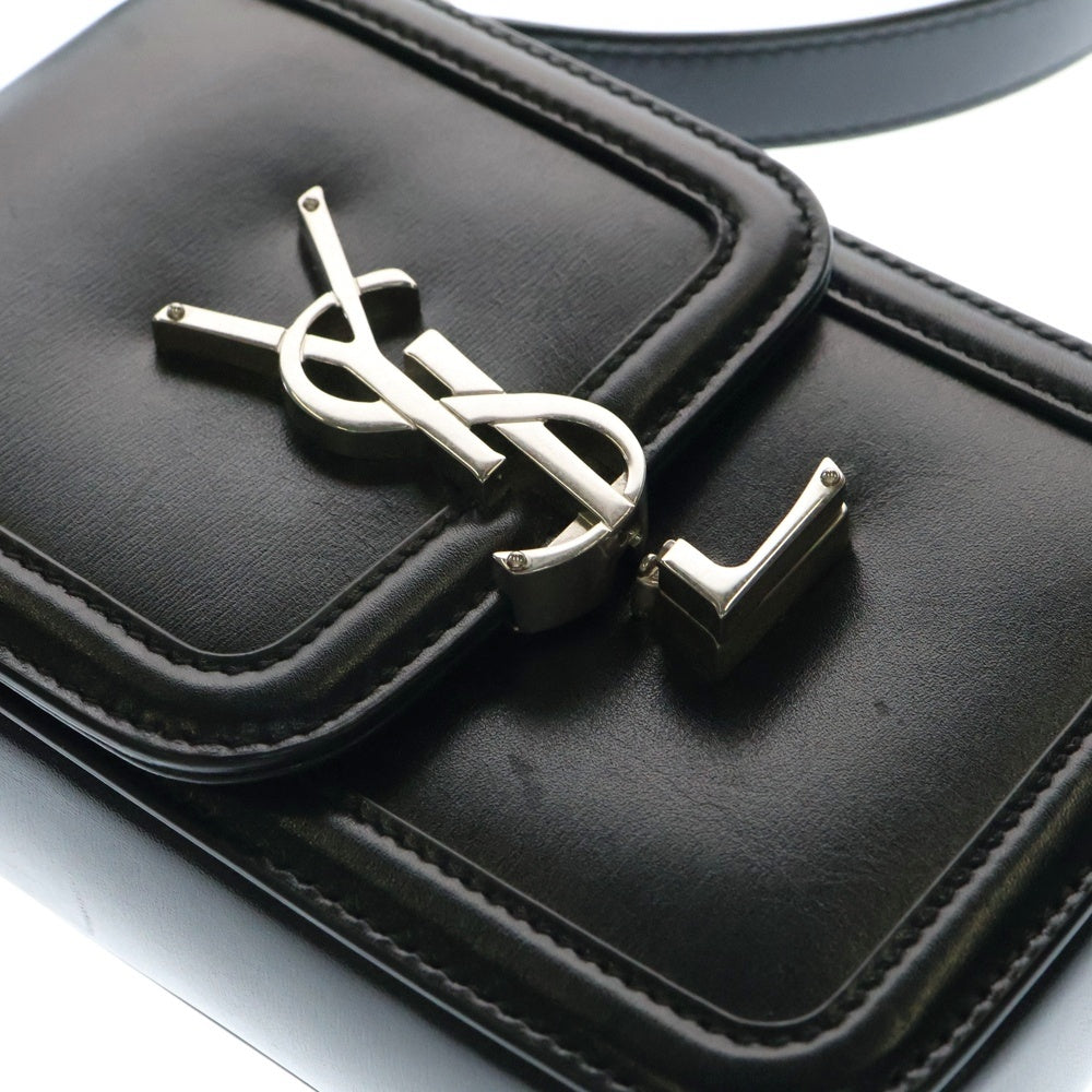SAINT LAURENT PARIS(サンローランパリ) ソルフェリーノ ミニ ショルダーバッグ ミニバッグ フォンショルダー ブラック シルバー金具 レザー 753963