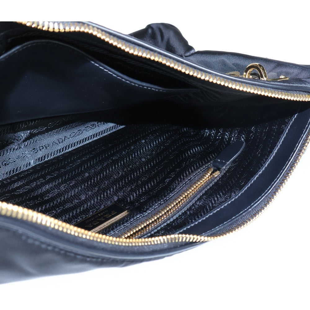 PRADA(プラダ) エメ テスート ワンショルダーバッグ ブラック ナイロン×レザー 1BC232