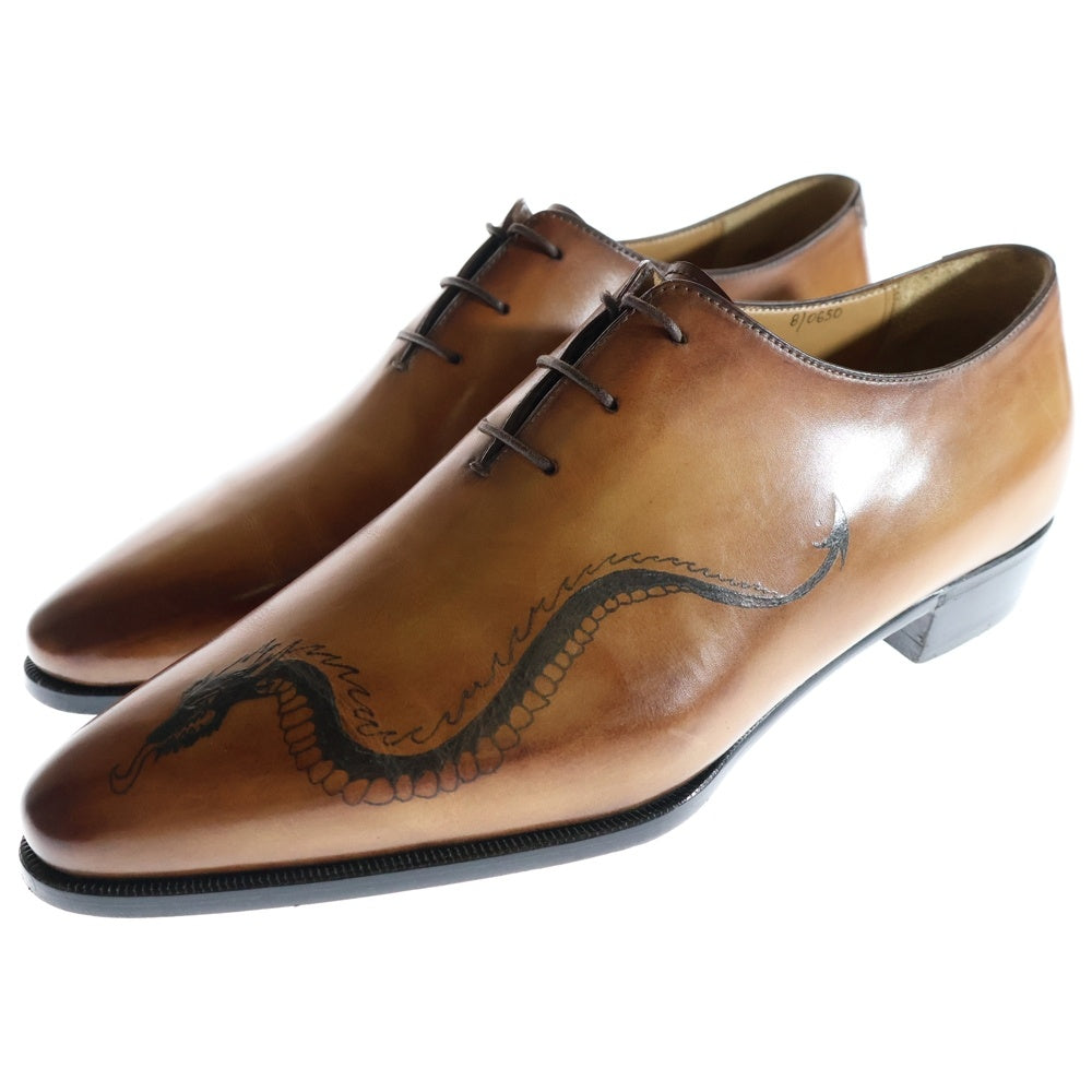 Berluti(ベルルッティ) タトゥーコレクション アレッサンドロ ホールカット ドラゴン レザー レースアップ ドレス ビジネスシューズ ブラウン