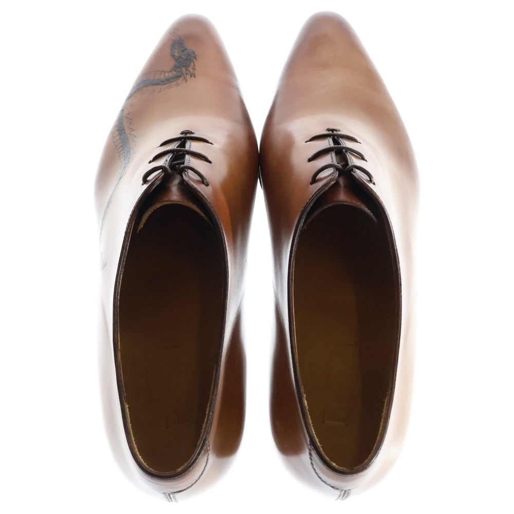 Berluti(ベルルッティ) タトゥーコレクション アレッサンドロ ホールカット ドラゴン レザー レースアップ ドレス ビジネスシューズ ブラウン
