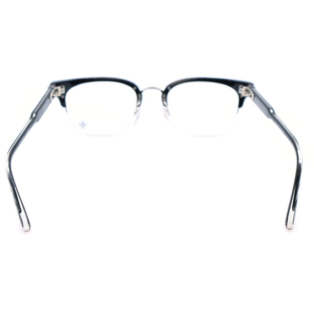 CHROME HEARTS(クロムハーツ) NEENERS トップリム クロス クリアレンズ メガネ 眼鏡 アイウェア ブラック/シルバー