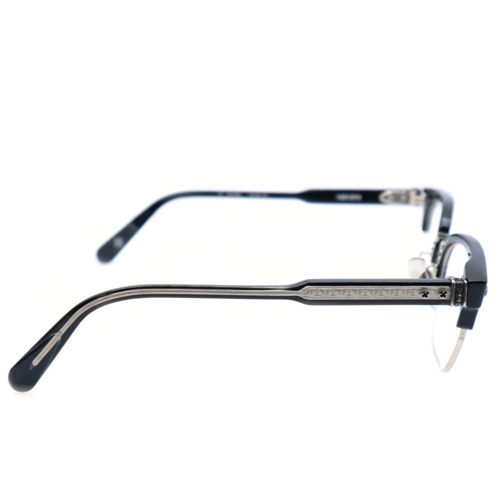 CHROME HEARTS(クロムハーツ) NEENERS トップリム クロス クリアレンズ メガネ 眼鏡 アイウェア ブラック/シルバー