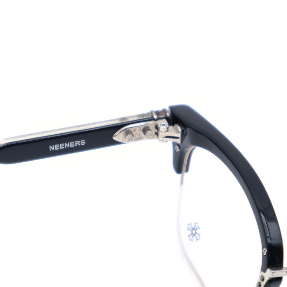 CHROME HEARTS(クロムハーツ) NEENERS トップリム クロス クリアレンズ メガネ 眼鏡 アイウェア ブラック/シルバー