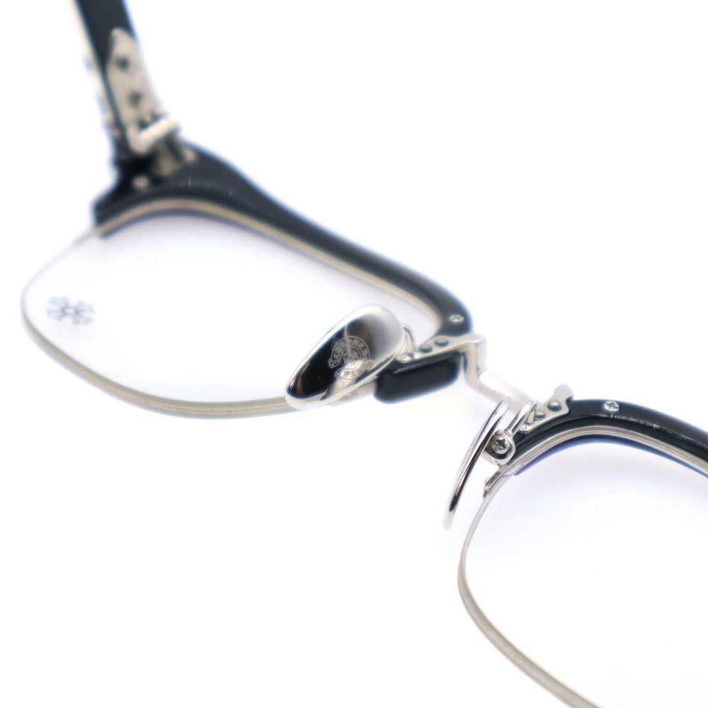 CHROME HEARTS(クロムハーツ) NEENERS トップリム クロス クリアレンズ メガネ 眼鏡 アイウェア ブラック/シルバー
