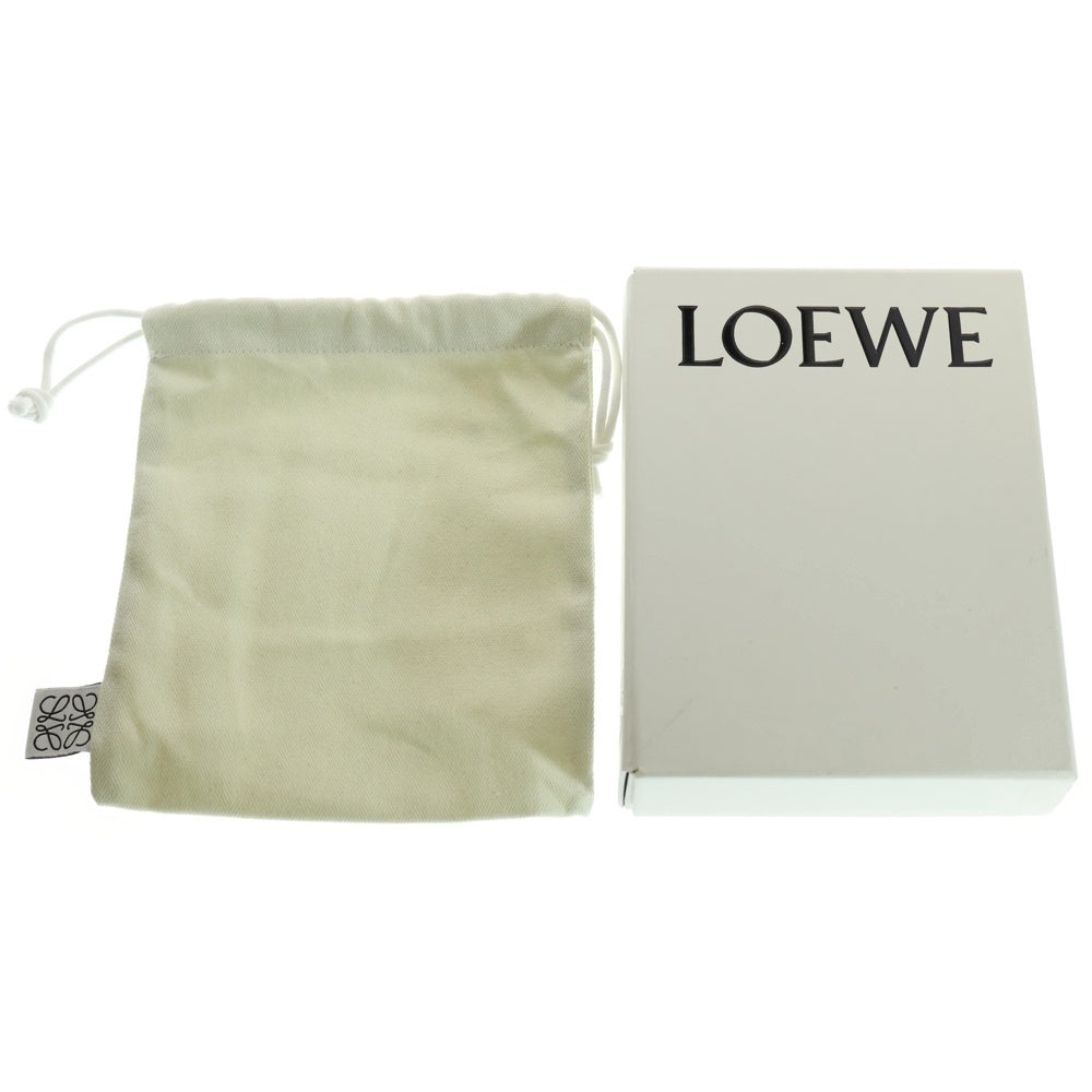 LOEWE(ロエベ) バーティカルウォレット スモール コンパクトウォレット 二つ折り財布 シルバー金具 アナグラム ライトイエロー×ブラウン