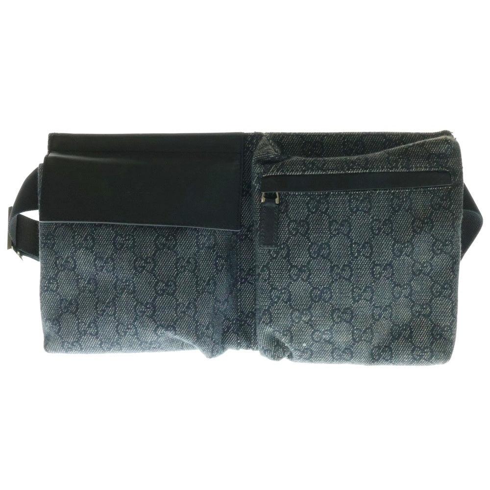 GUCCI(グッチ) GGキャンバス ジャガード ウエストバッグ ボディバッグ ショルダーバッグ レザー シルバー金具 28566
