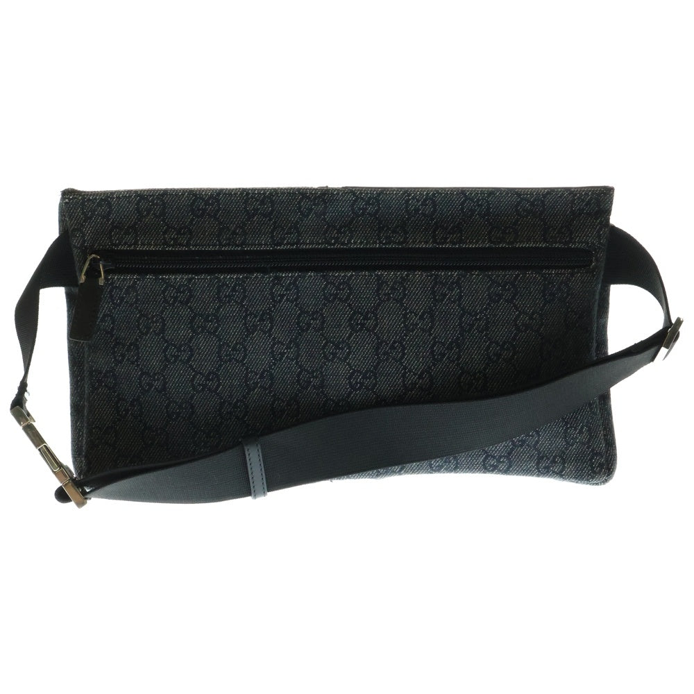 GUCCI(グッチ) GGキャンバス ジャガード ウエストバッグ ボディバッグ ショルダーバッグ レザー シルバー金具 28566