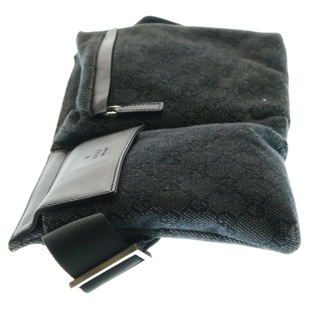 GUCCI(グッチ) GGキャンバス ジャガード ウエストバッグ ボディバッグ ショルダーバッグ レザー シルバー金具 28566