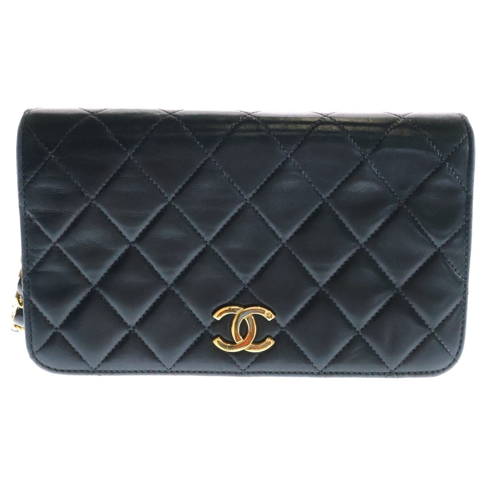 CHANEL(シャネル) マトラッセ19 ココマーク プッシュロック ラムスキン レザー チェーンショルダーバッグ ゴールド金具 ブラック