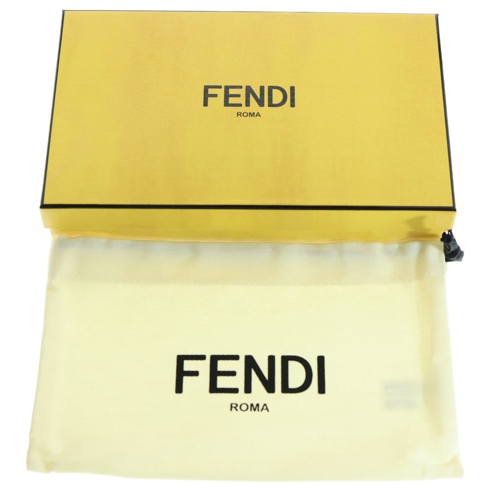 FENDI(フェンディ) コンチネンタル ズッカ柄 PVC レザー ロングウォレット 二つ折り 長財布 ブラック/イエロー 7M0264A9XSF0R2A
