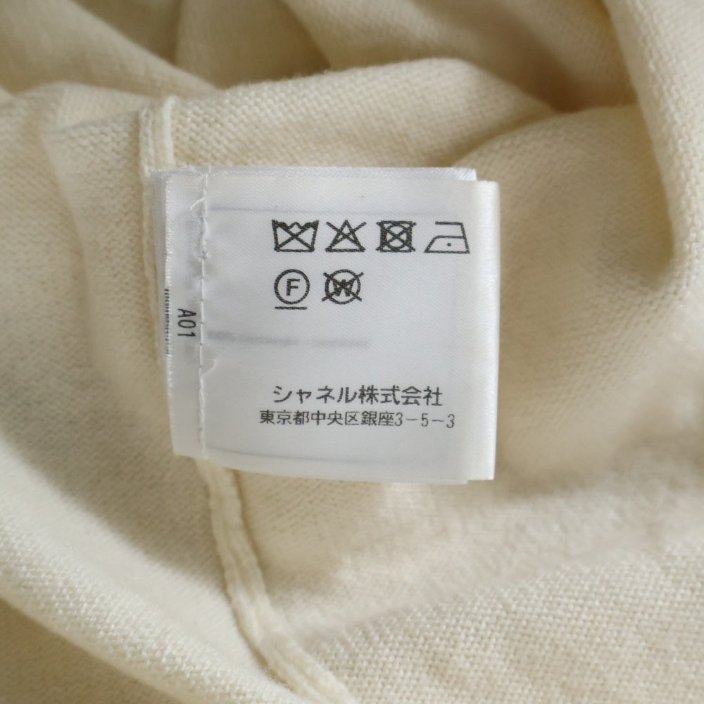CHANEL(シャネル) LA PAUSA ラパウザ ココマーク ジャガード カシミヤ クルーネック ロングスリーブ 長袖ニット セーター アイボリー レディース P60447K46038