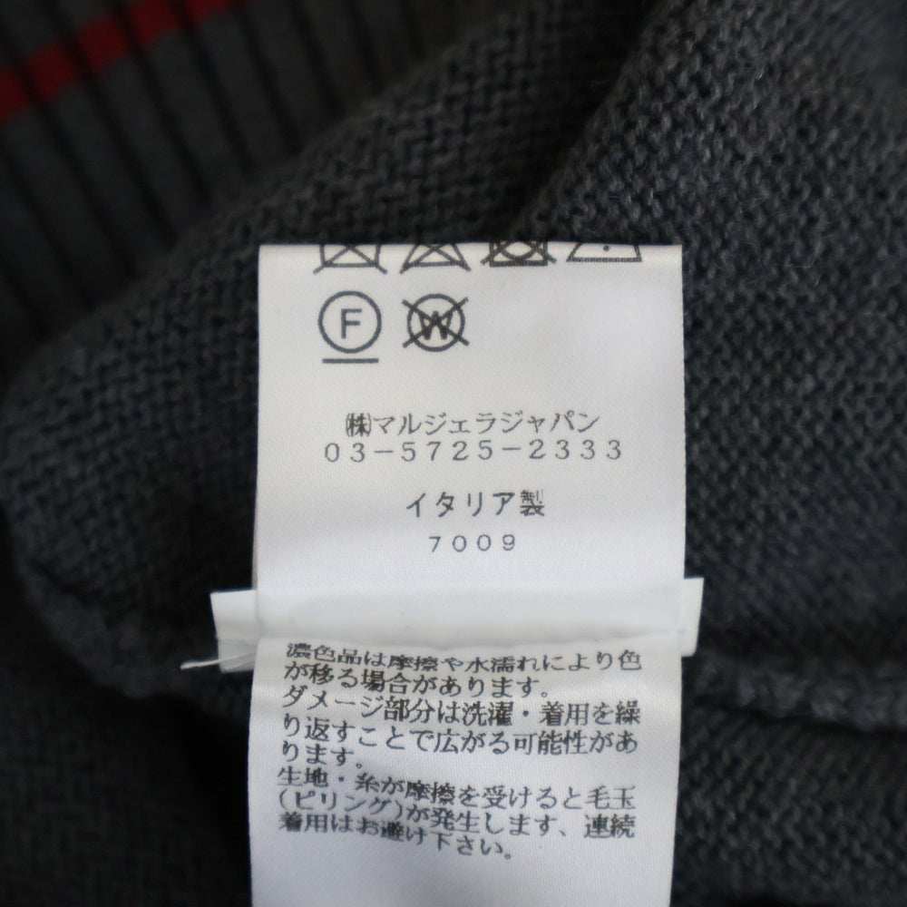 Maison Margiela 0(メゾンマルジェラ) 20SS 白タグ カシミヤ混 コットン ダメージ加工 Vネック ノースリーブ ニットベスト セーター グレー S29HA0563