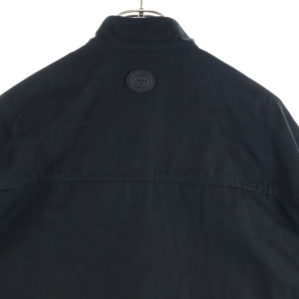 GUCCI(グッチ) 22SS フロント ダブルジップ デザイン スタンドカラー ダック ジップアップ ジャケット ブルゾン ブラック 701259