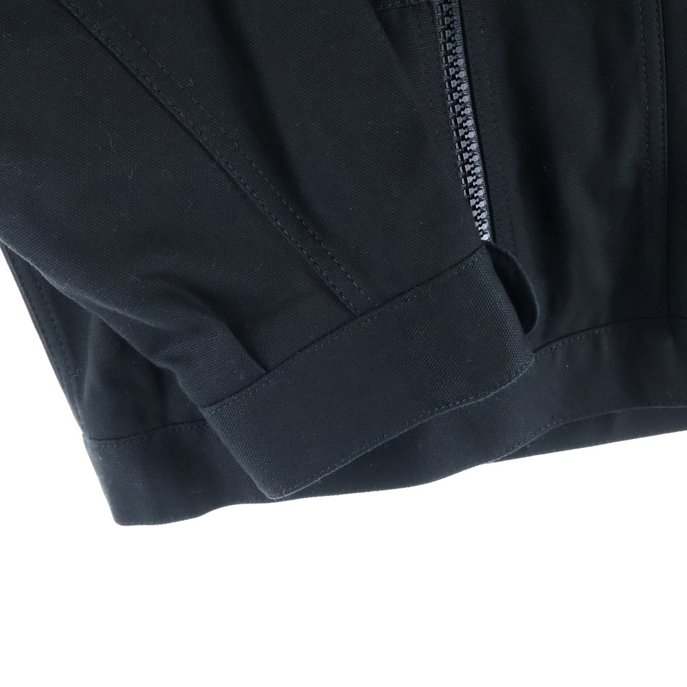 GUCCI(グッチ) 22SS フロント ダブルジップ デザイン スタンドカラー ダック ジップアップ ジャケット ブルゾン ブラック 701259
