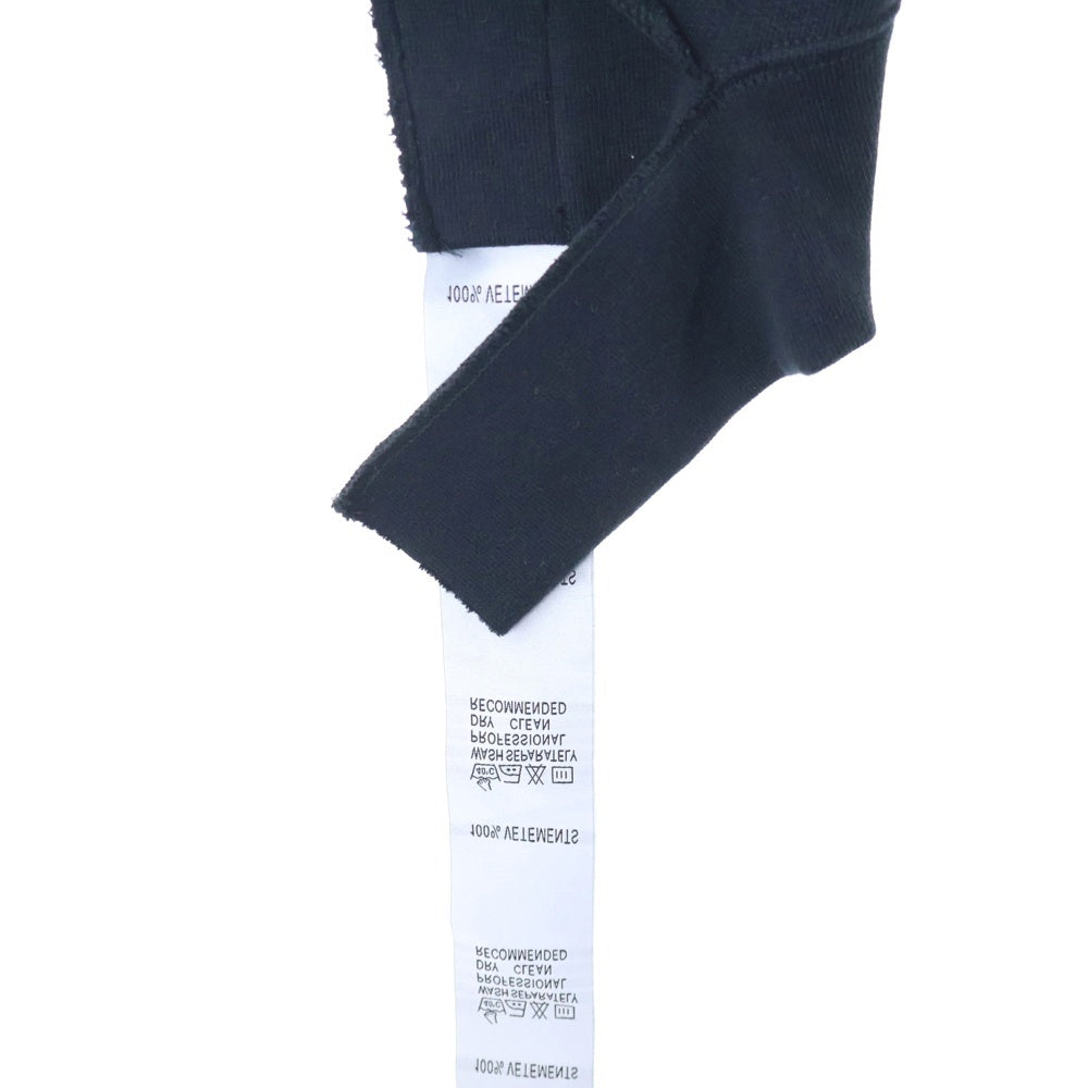 VETEMENTS(ヴェトモン) 18SS Tape Hoodie テープ デザイン カットオフ クロップド プルオーバースウェットパーカー フーディー ブラック レディース WSS18TR26