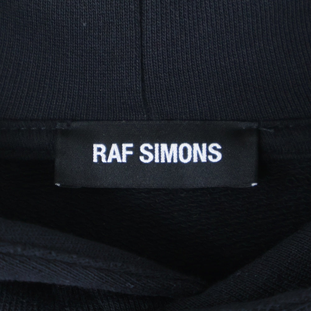 RAF SIMONS(ラフシモンズ) 17SS Asymmetric oversized Vultures cape hoodie アシンメトリック オーバーサイズ ヴァルチャーズ ケープ プルオーバースウェットパーカー ブラック 171.185