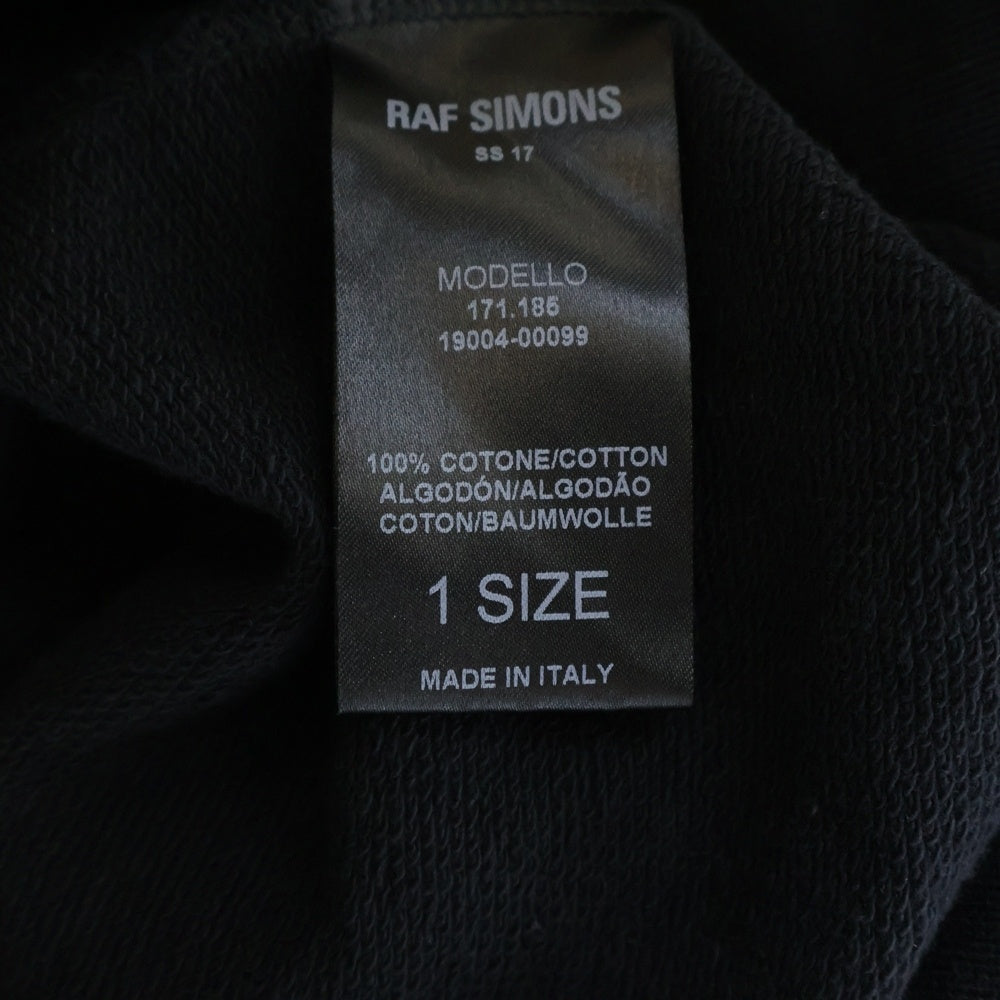 RAF SIMONS(ラフシモンズ) 17SS Asymmetric oversized Vultures cape hoodie アシンメトリック オーバーサイズ ヴァルチャーズ ケープ プルオーバースウェットパーカー ブラック 171.185