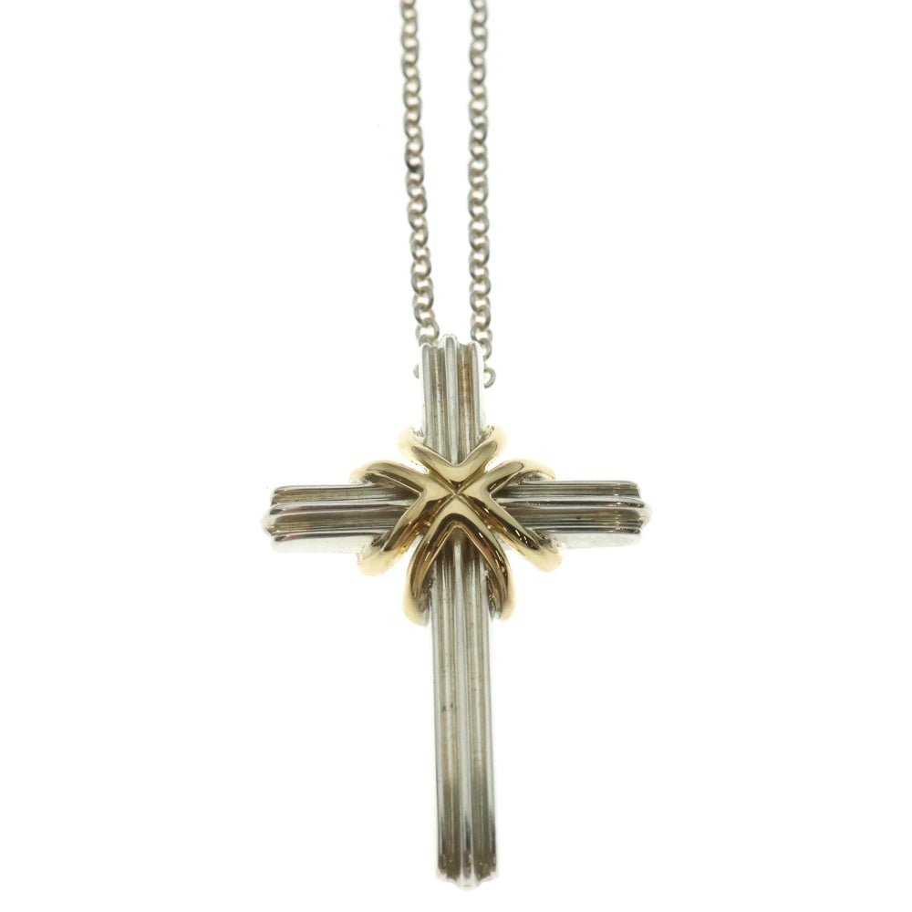 TIFFANY&Co(ティファニー) シグネチャー クロスネックレス ペンダント チェーン シルバー×ゴールド