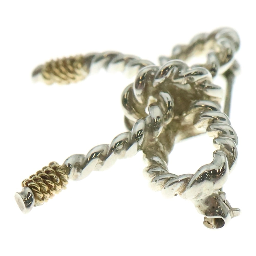 TIFFANY&Co(ティファニー) リボン ブローチ ピンバッジ シルバー×ゴールド