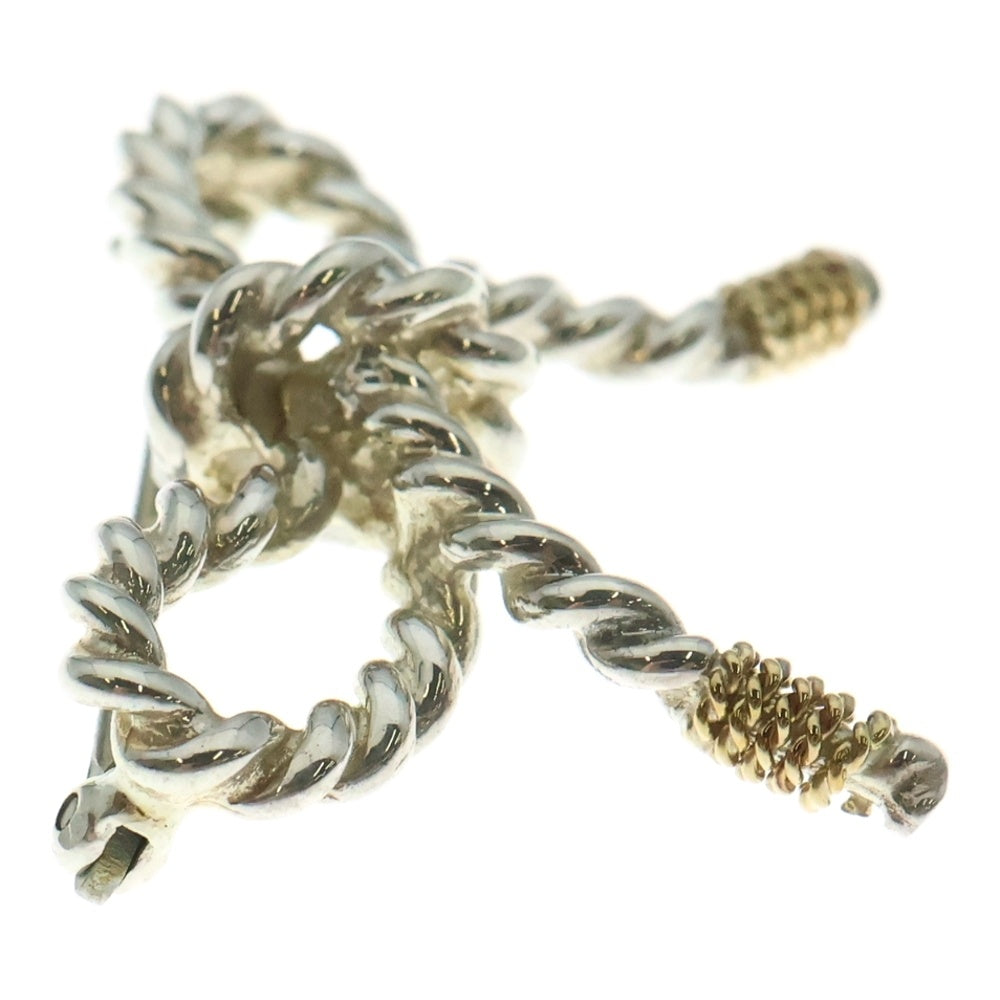 TIFFANY&Co(ティファニー) リボン ブローチ ピンバッジ シルバー×ゴールド