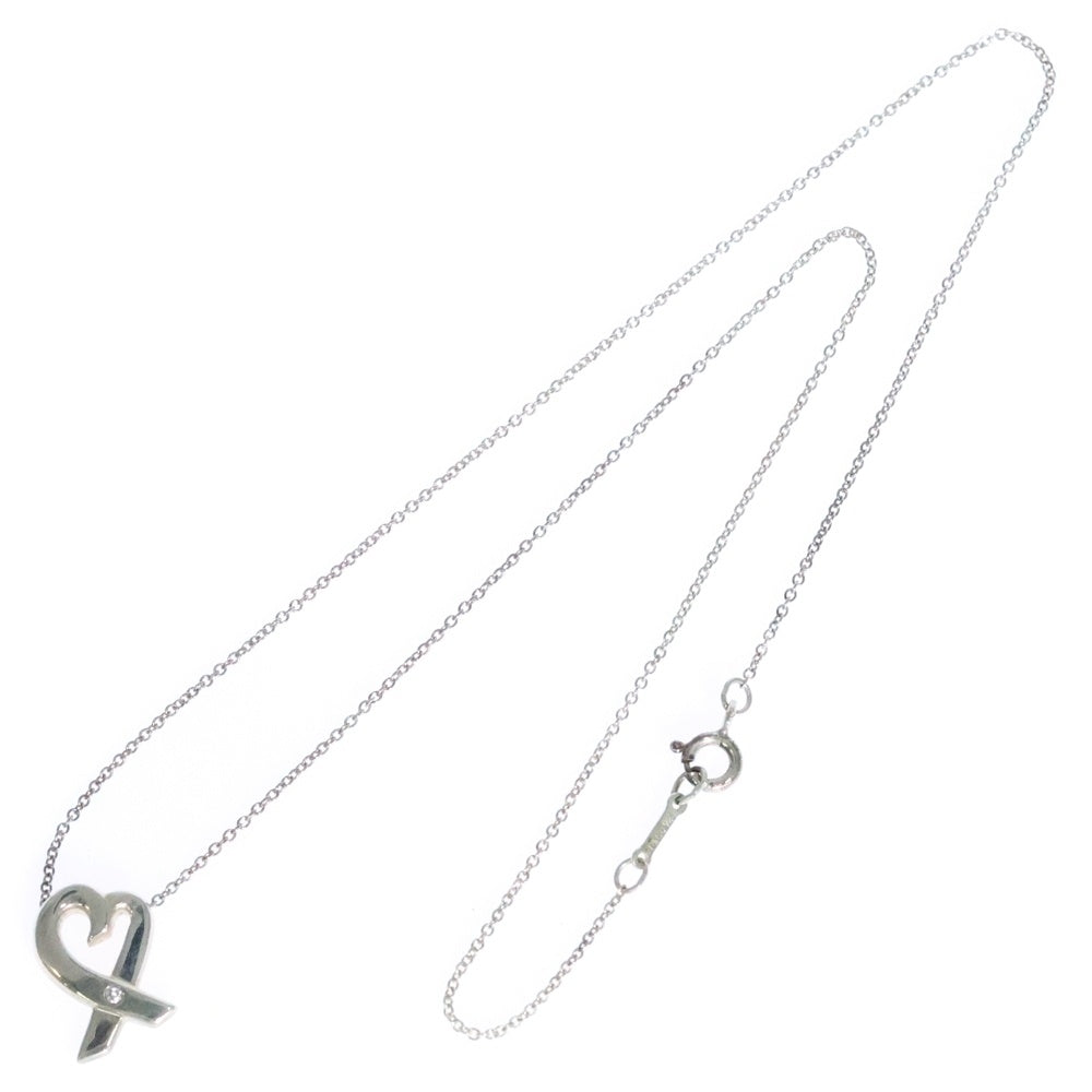 TIFFANY&Co(ティファニー) ラビングハート 1PD ダイヤ付チェーンネックレス SV925 シルバー レディース