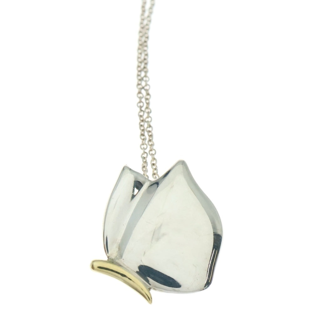 TIFFANY&Co(ティファニー) バタフライネックレス ペンダント チェーン シルバー×ゴールド SV925/K18 3.8g