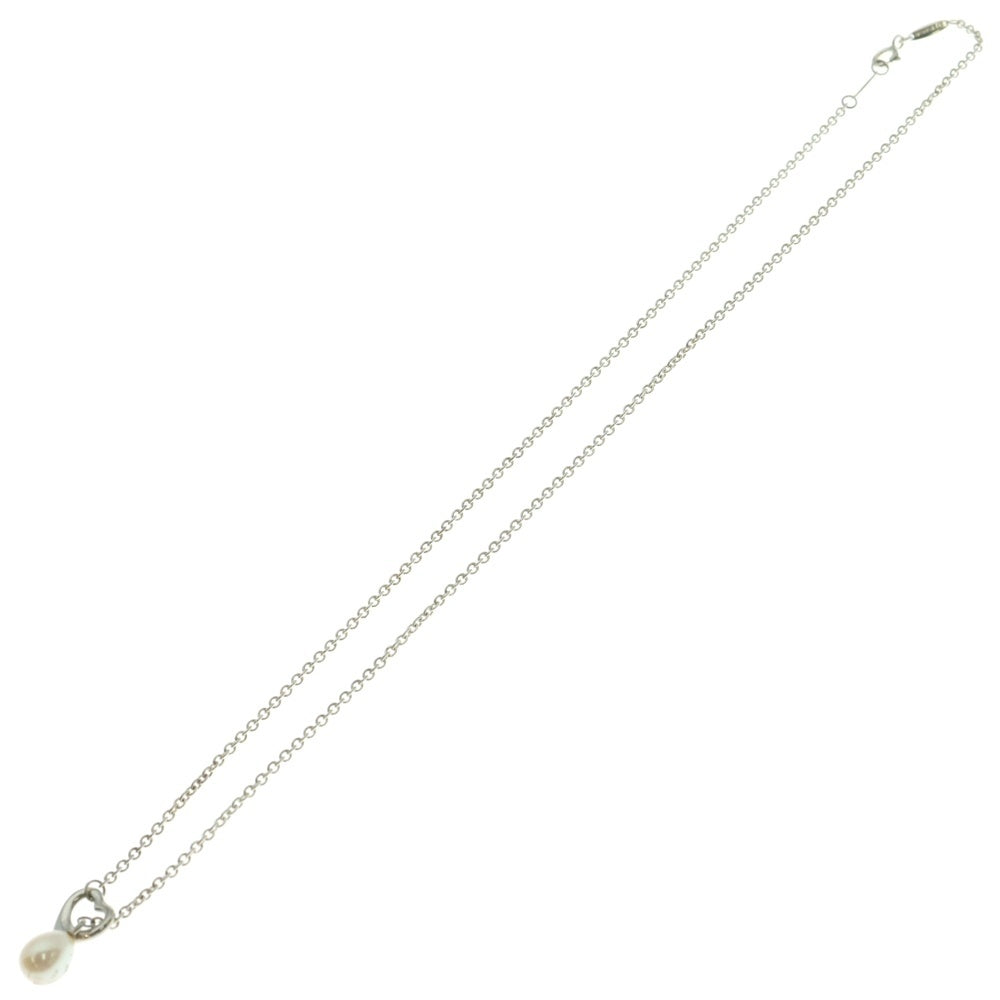 TIFFANY&Co(ティファニー) オープンハートラリアットパール チェーンネックレス SV925 シルバー レディース