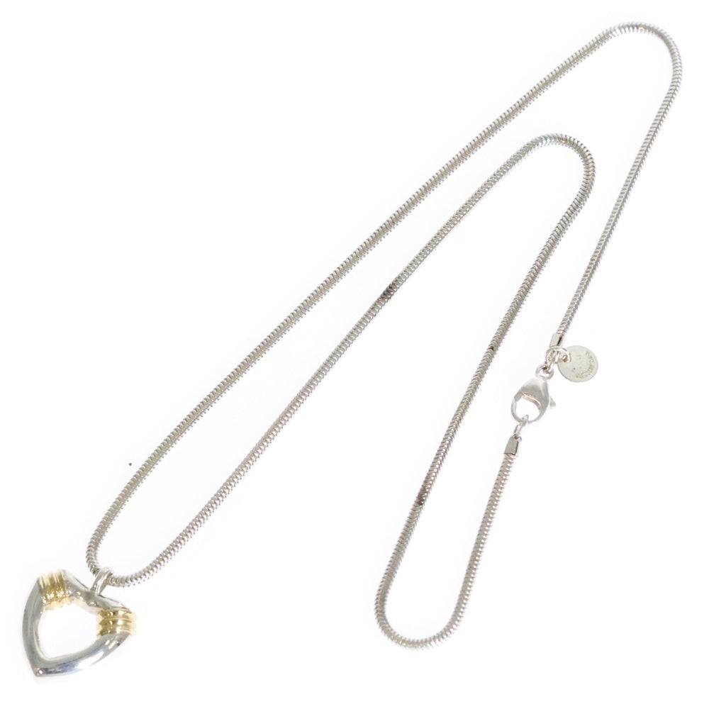 TIFFANY&Co(ティファニー) ハートコンビ ネックレス ペンダント スネークチェーン シルバー×ゴールド