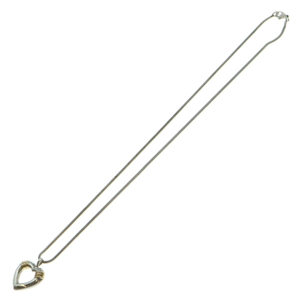 TIFFANY&Co(ティファニー) ハート ネックレス ペンダント スネークチェーン シルバー×ゴールド SV925/14K 10.8g レディース