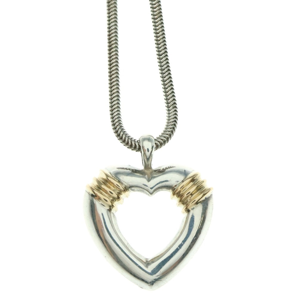 TIFFANY&Co(ティファニー) ハート ネックレス ペンダント スネークチェーン シルバー×ゴールド SV925/14K 10.8g レディース