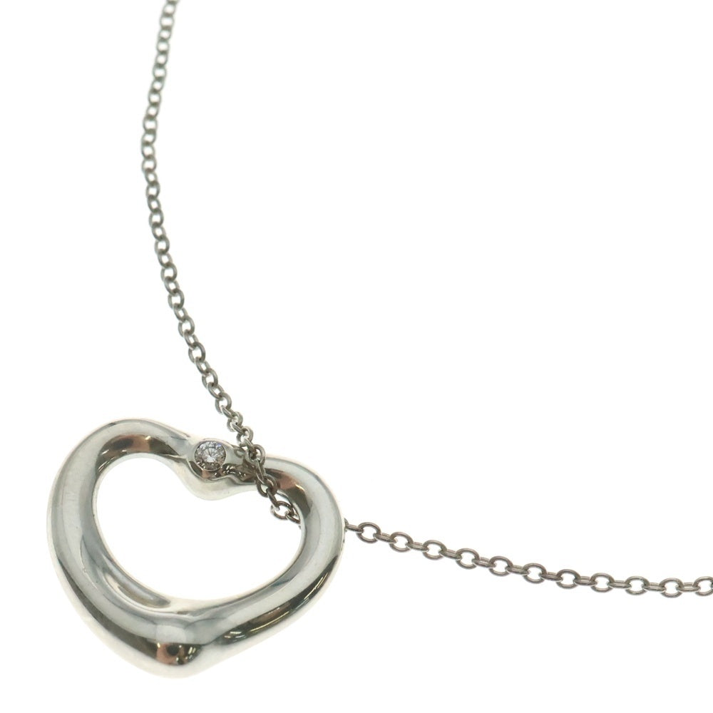 TIFFANY&Co(ティファニー) オープンハート 1PD ダイヤ付チェーンネックレス SV925 シルバー レディース