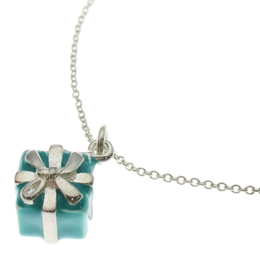 TIFFANY&Co(ティファニー) プレゼントボックス ネックレス ペンダント チェーン シルバー×ティファニーブルー SV925 11.1g
