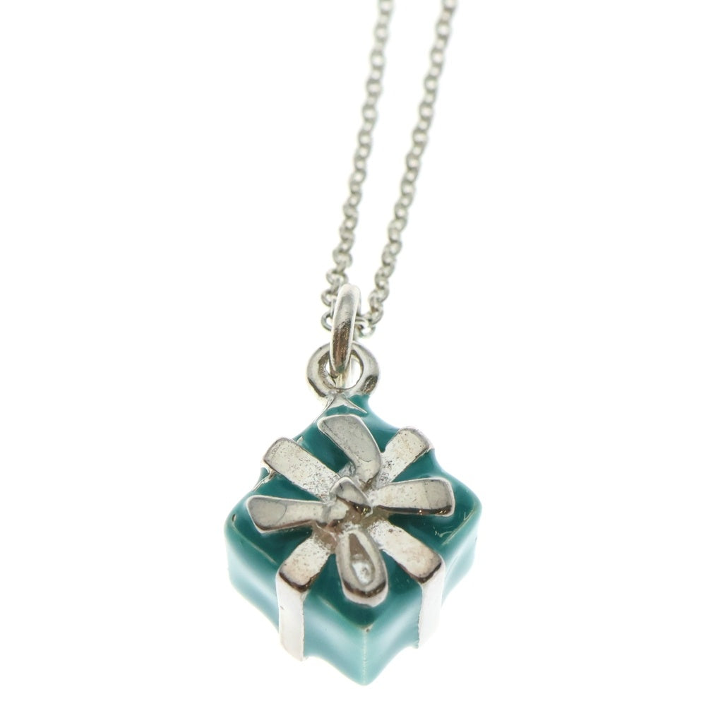 TIFFANY&Co(ティファニー) プレゼントボックス ネックレス ペンダント チェーン シルバー×ティファニーブルー SV925 11.1g