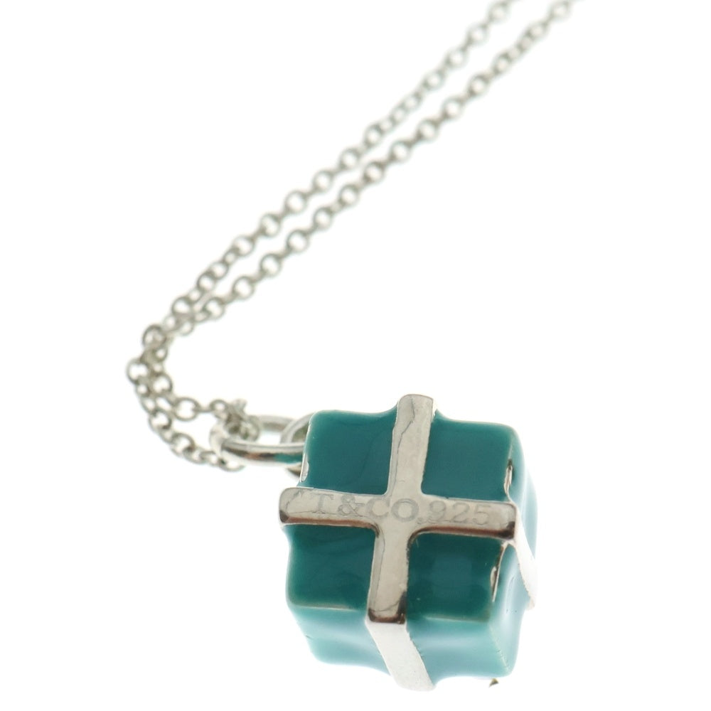 TIFFANY&Co(ティファニー) プレゼントボックス ネックレス ペンダント チェーン シルバー×ティファニーブルー SV925 11.1g