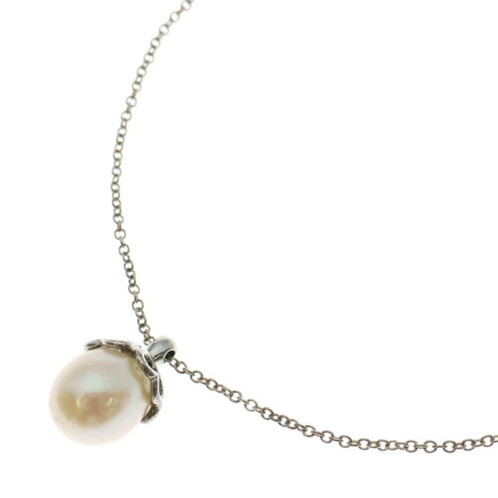 TIFFANY&Co(ティファニー) パール ハートクローバー ネックレス ペンダント シルバー チェーン ホワイト SV925 2.4g