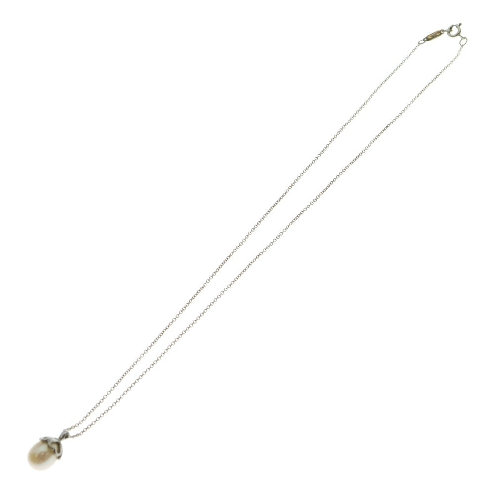 TIFFANY&Co(ティファニー) パール ハートクローバー ネックレス ペンダント シルバー チェーン ホワイト SV925 2.4g