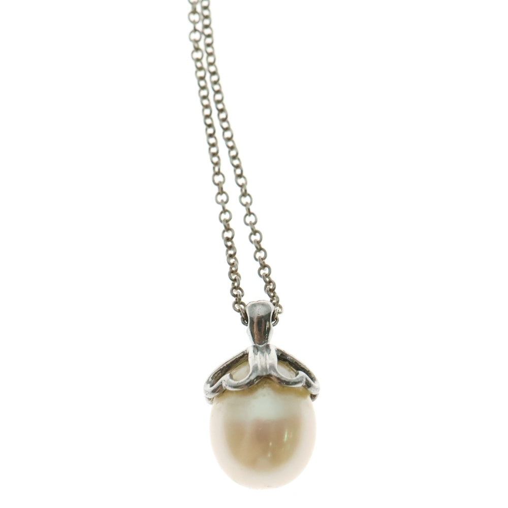 TIFFANY&Co(ティファニー) パール ハートクローバー ネックレス ペンダント シルバー チェーン ホワイト SV925 2.4g